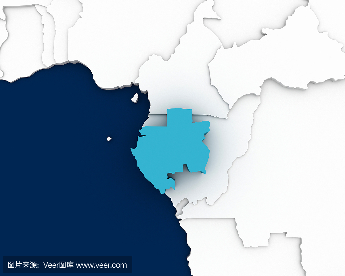 加蓬地图三维图