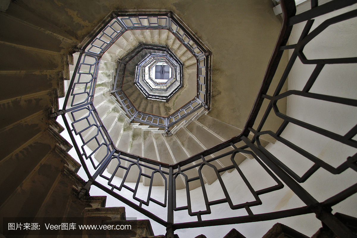 台阶,圆形,水平画幅,螺旋梯