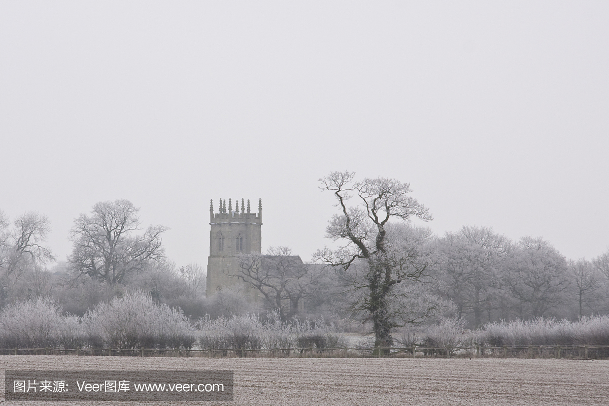 英语教会在寒冷的早晨
