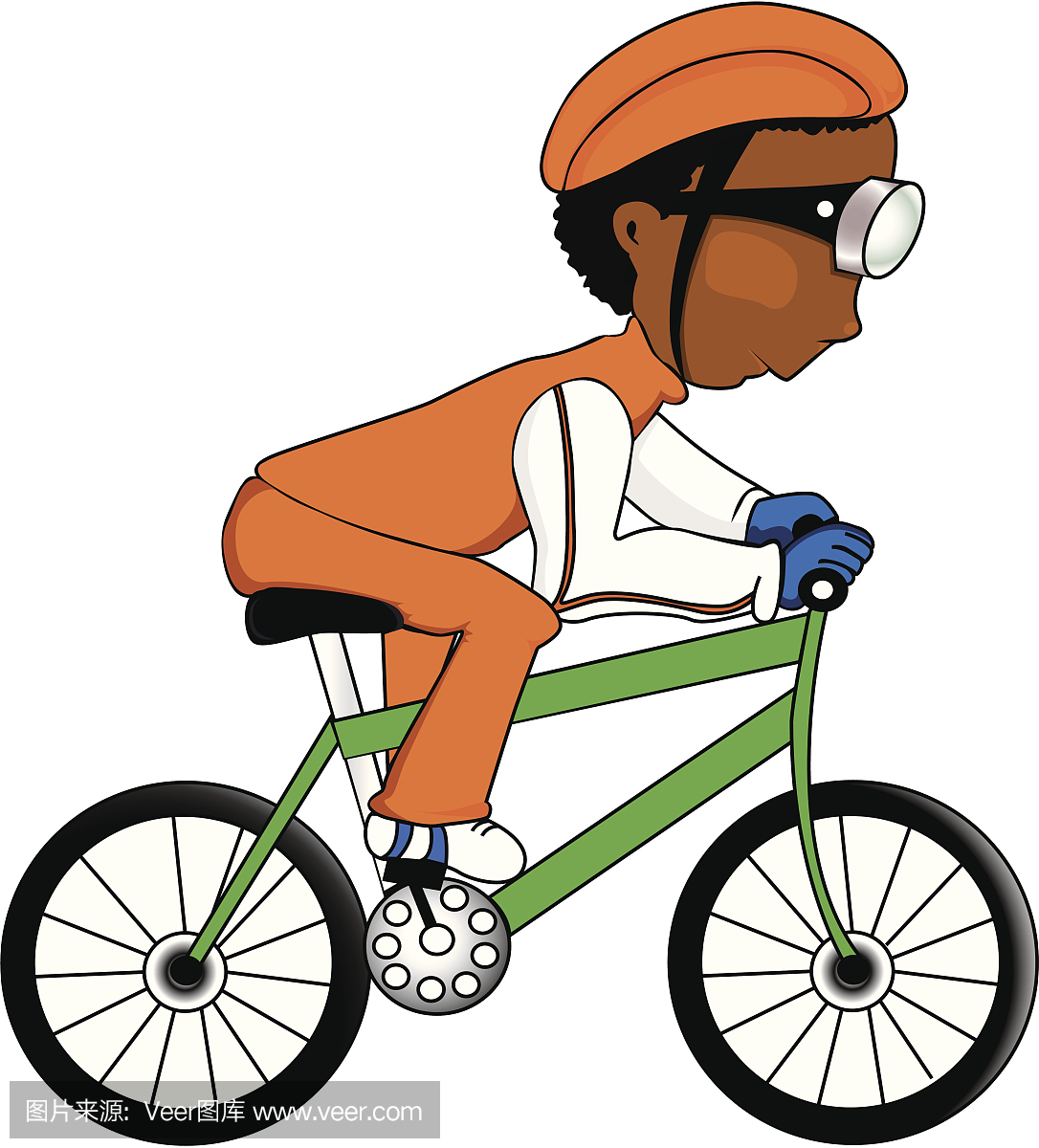 非裔美国人的人骑自行车