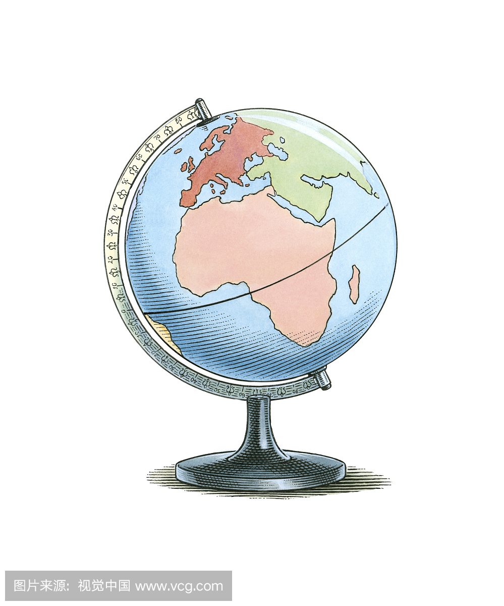 地球显示北极,南极和赤道的插图