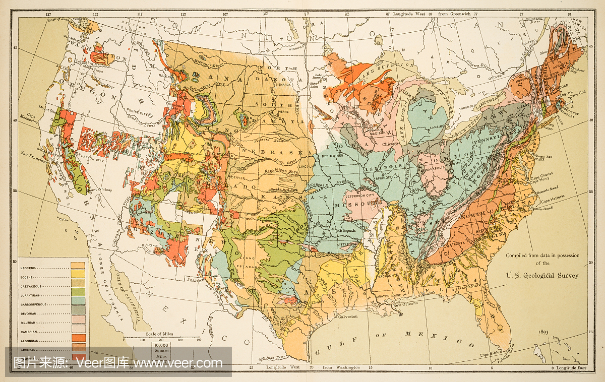 美国地质图1894年