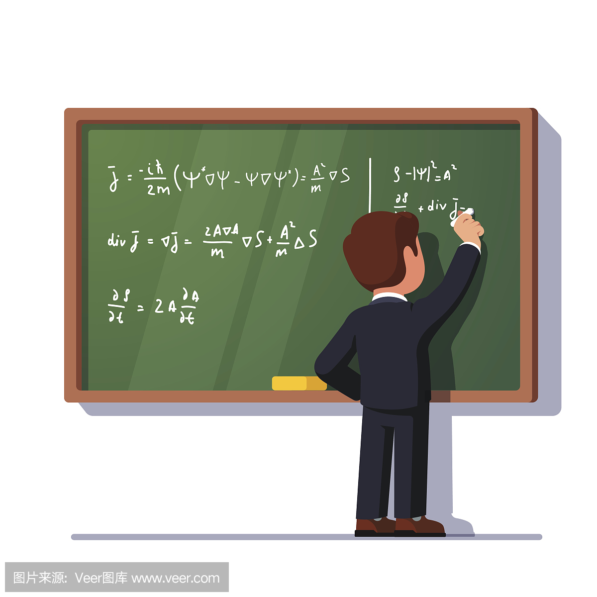 男教师或学生在课堂黑板上写作
