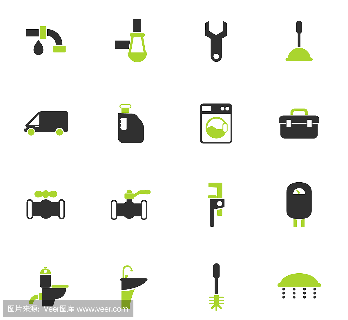 水管服务颜色图标集