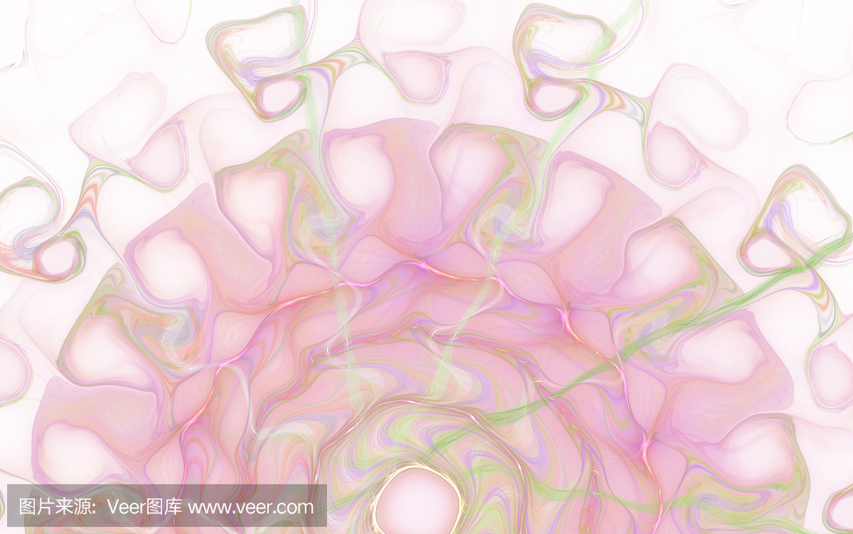程式化的花朵图案和相交的螺旋线。抽象缩放三