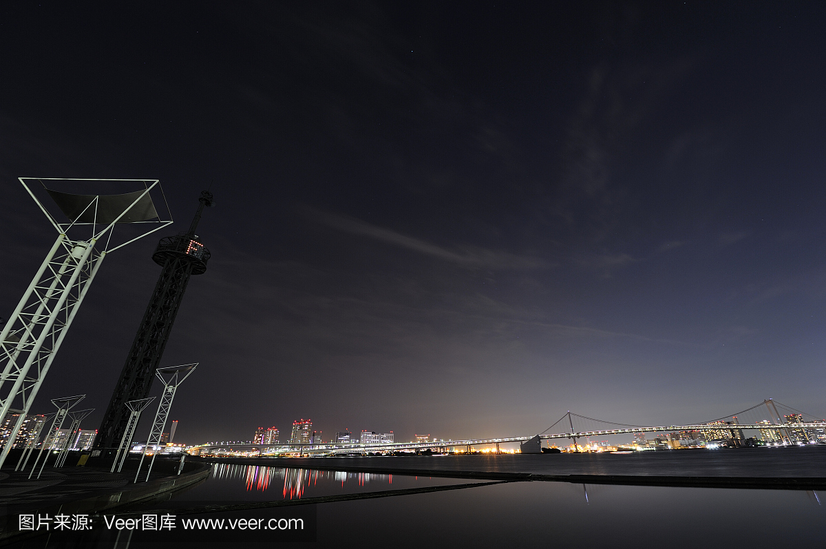 东京湾区的夜景