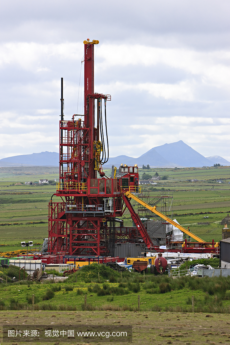 哈里伯顿石油勘探钻机,位于苏格兰北部的凯西