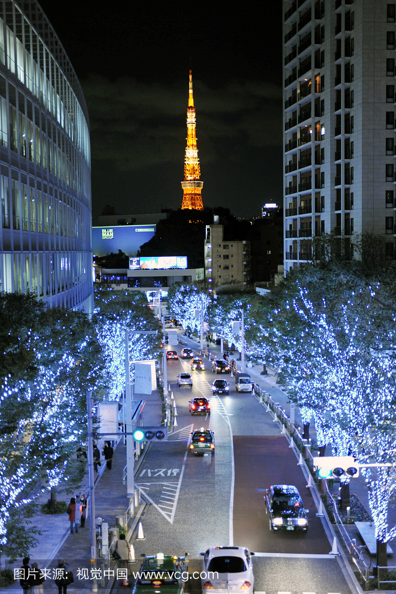 日本本州东京都六本木的照明树
