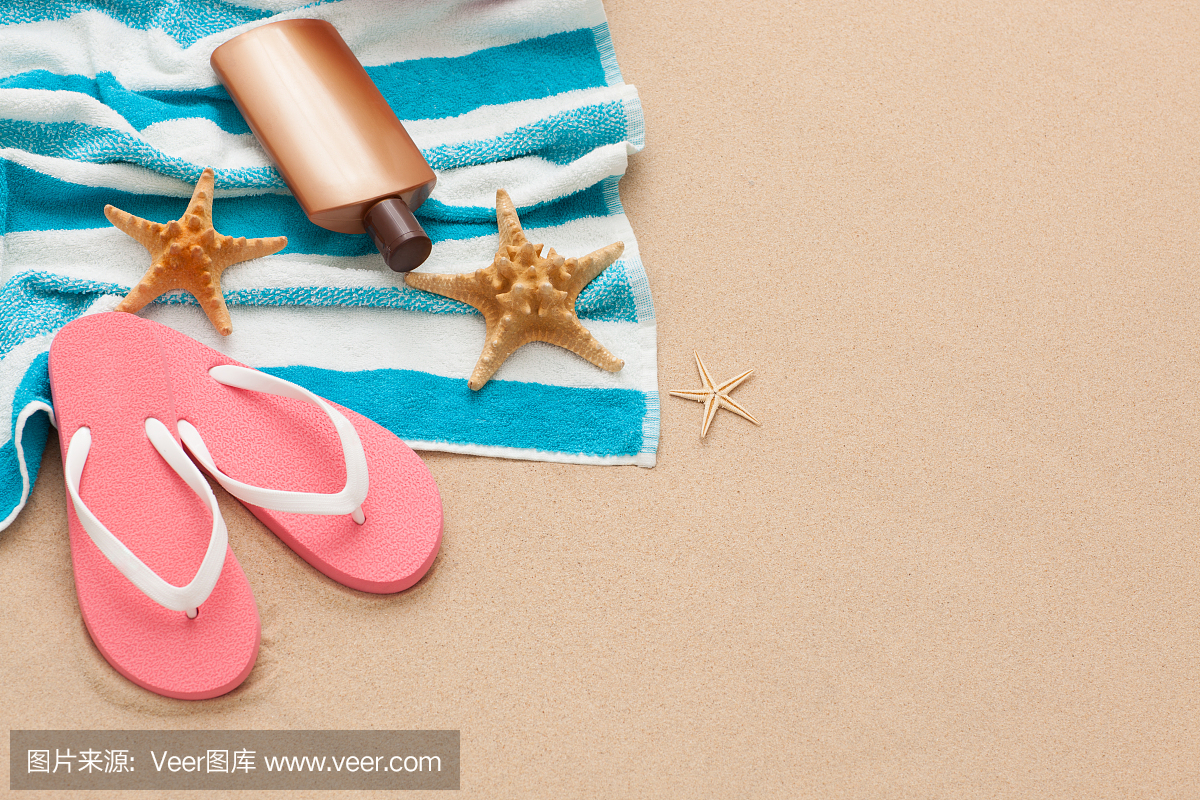 太阳海滩配件背景。