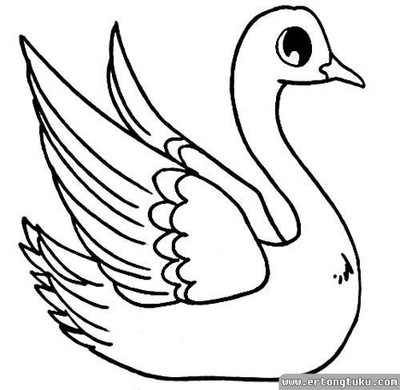 天上飞的天鹅简笔画