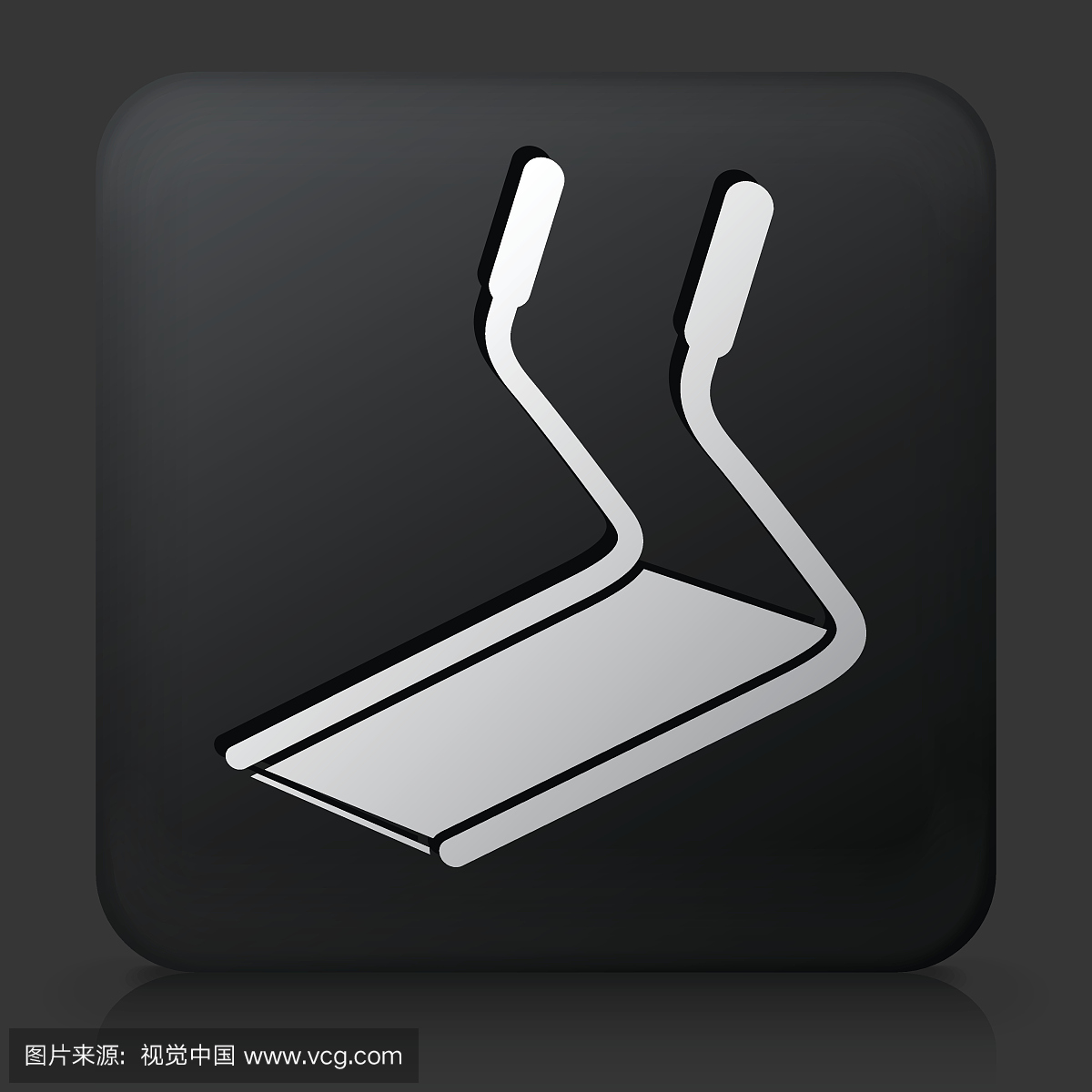 黑色方形按钮与跑步机