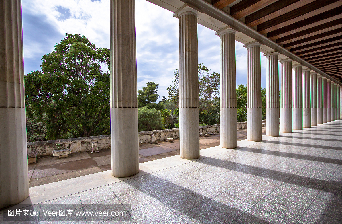 阿斯塔罗斯恢复的斯托,雅典,希腊