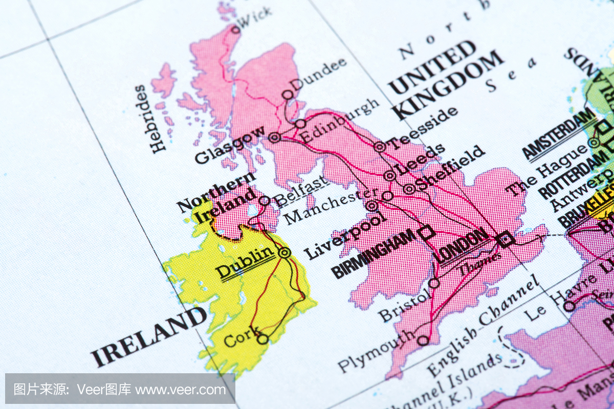 英国和爱尔兰的地图