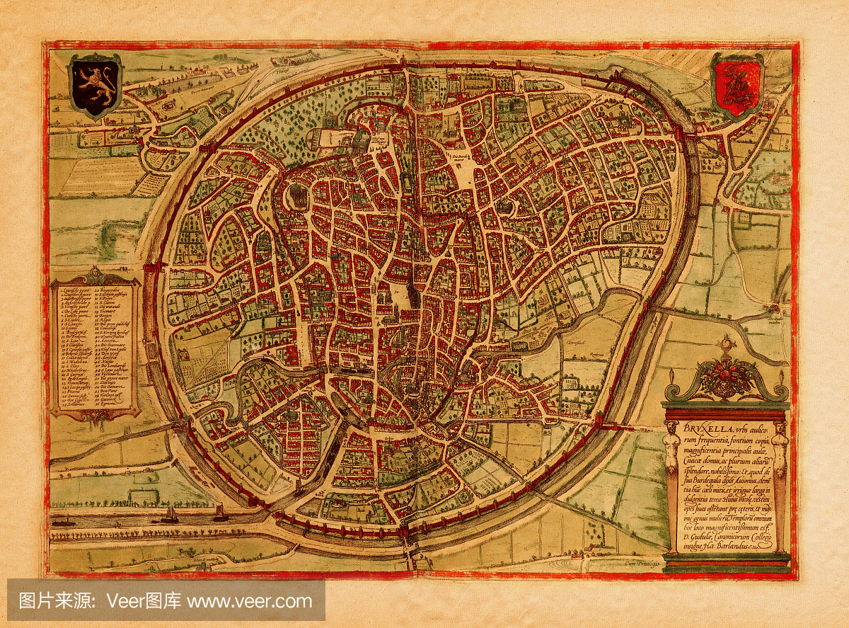 中世纪地图和插图我Wien的看法1575