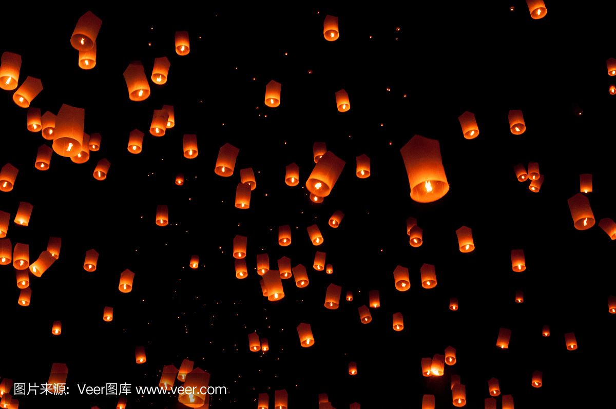 浮动灯笼,泰国清迈怡鹏气球节