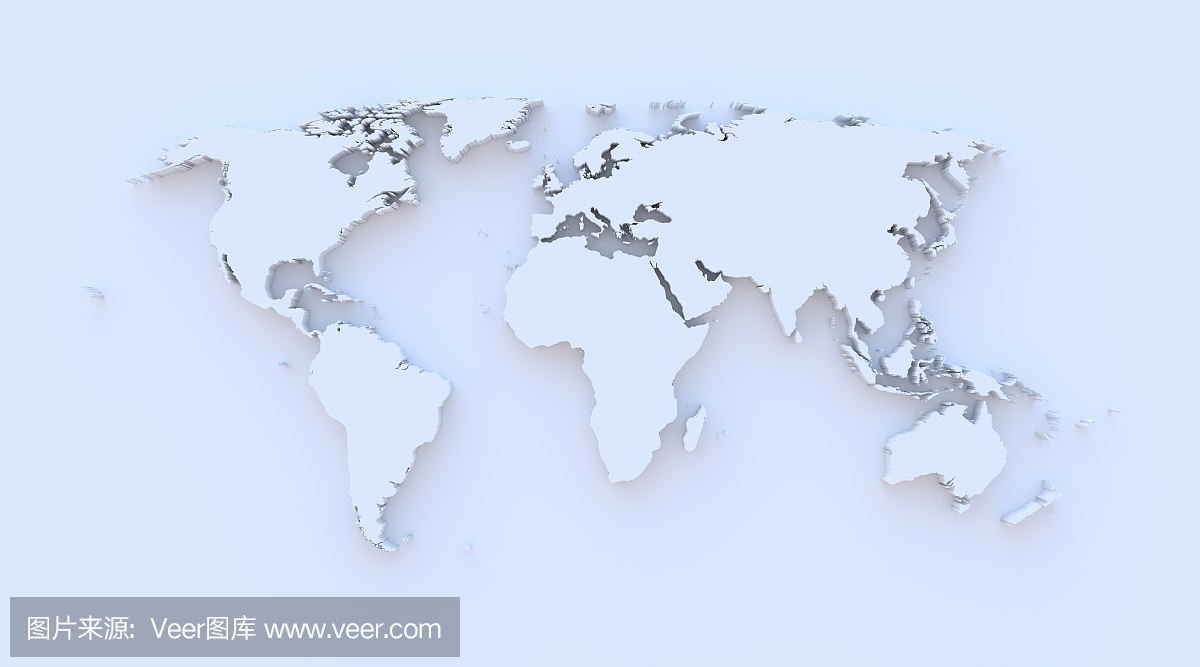 世界地图3D蓝色