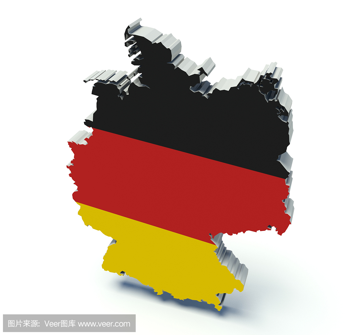 德国地图与国旗颜色。