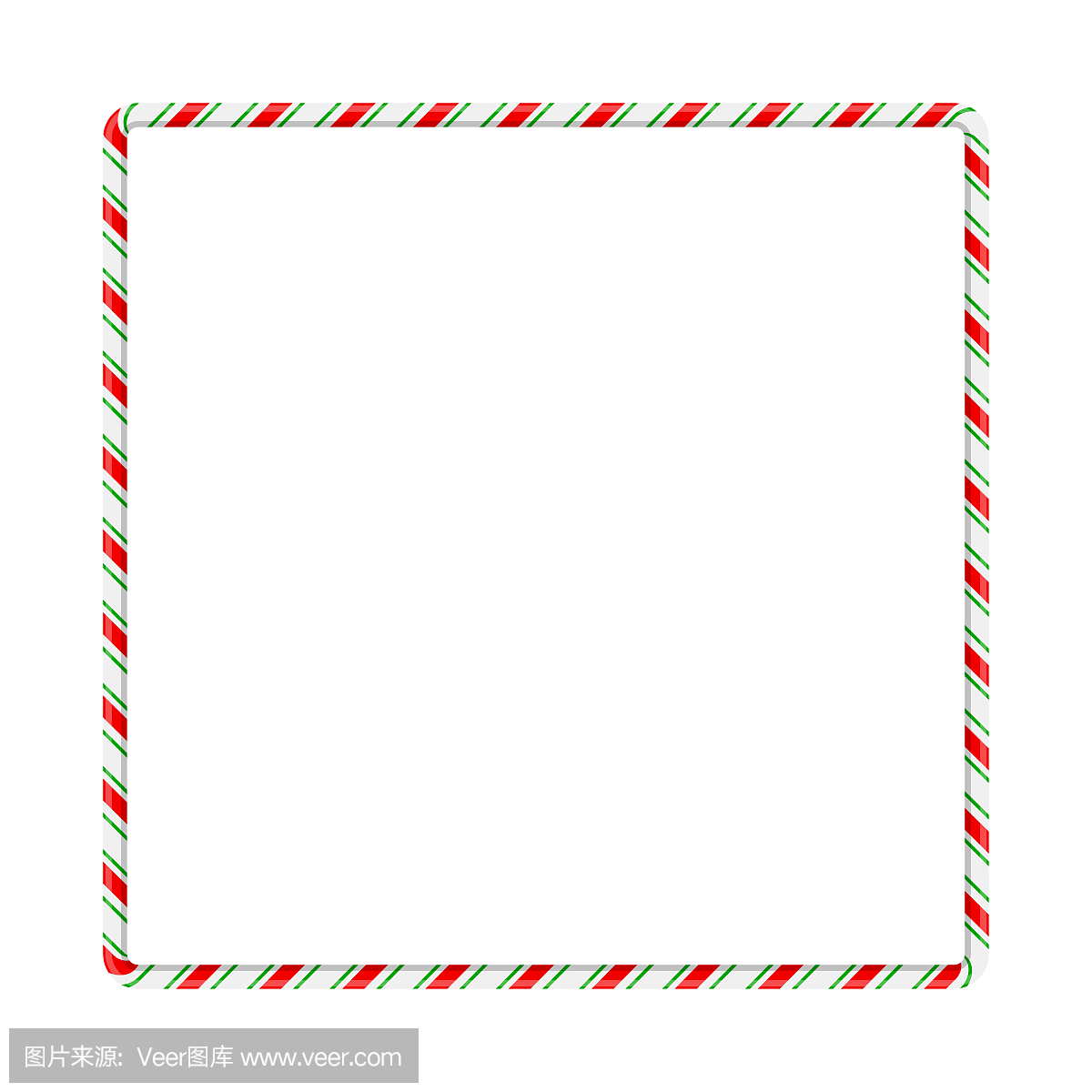 糖果手杖框架边框为孤立的白色背景上的圣诞节