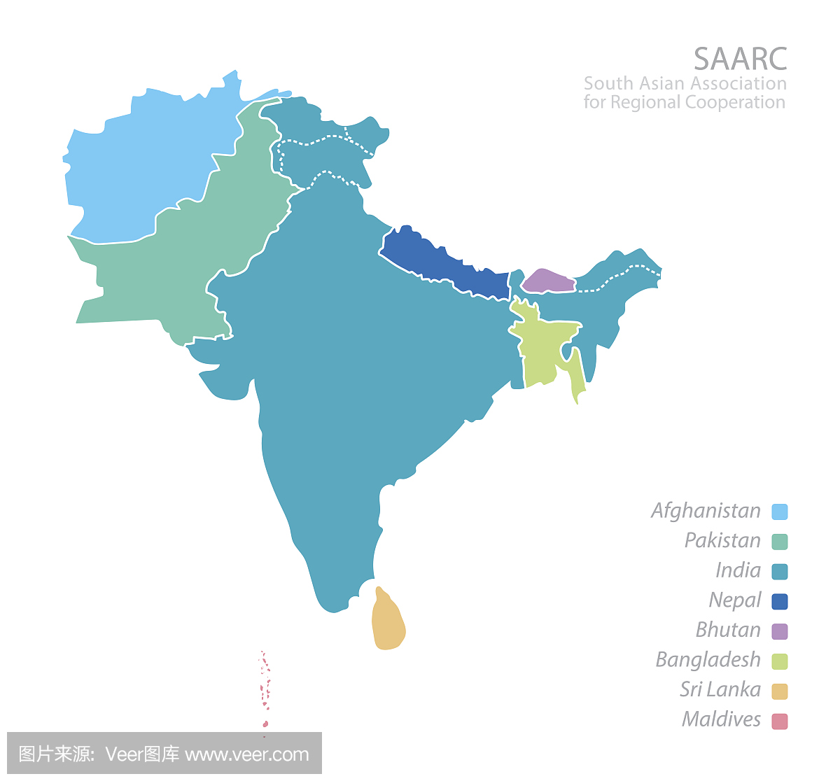 南亚区域合作联盟地图
