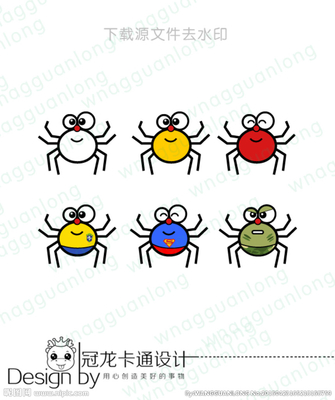 卡通蜘蛛矢量图标造型图设计图__动漫人物_动-284kb