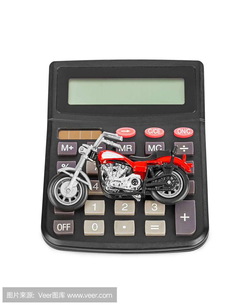 计算器和玩具摩托车