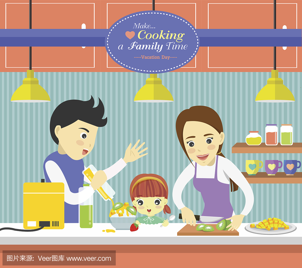 烹饪与家庭 - 插画家