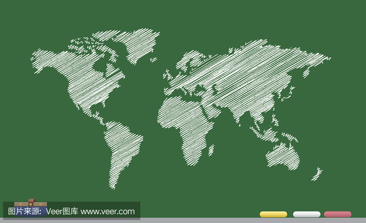 世界地图素描矢量