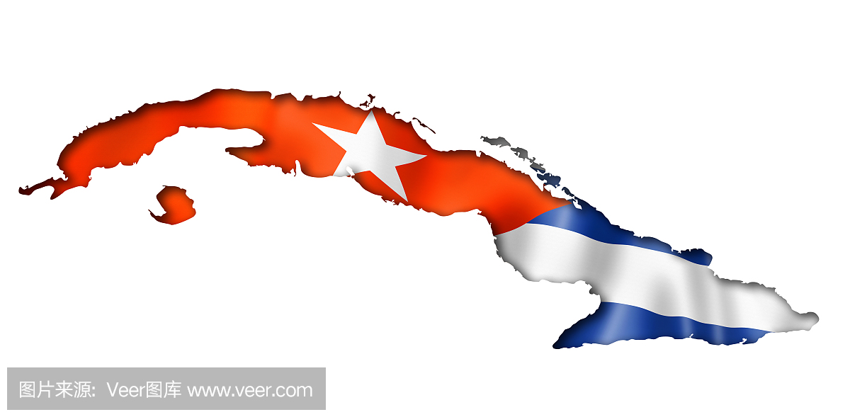 古巴国旗地图