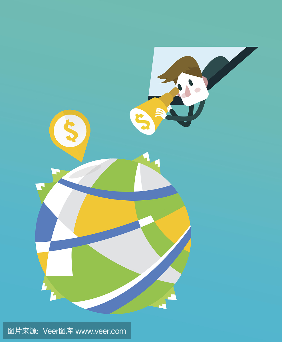 商人通过望远镜查找货币位置。