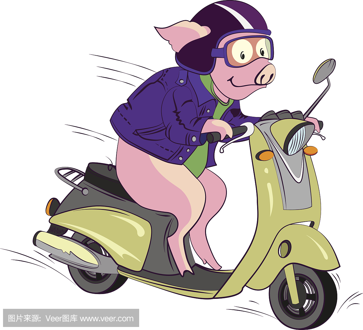 生来就要和开着蓝色汽车的可爱猪一起打印. 卡通风格的幽默背景 向量例证 - 插画 包括有 苗圃, 背包: 208043833