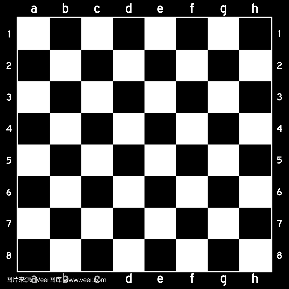 黑色和白色的颜色国际象棋棋盘游戏背景