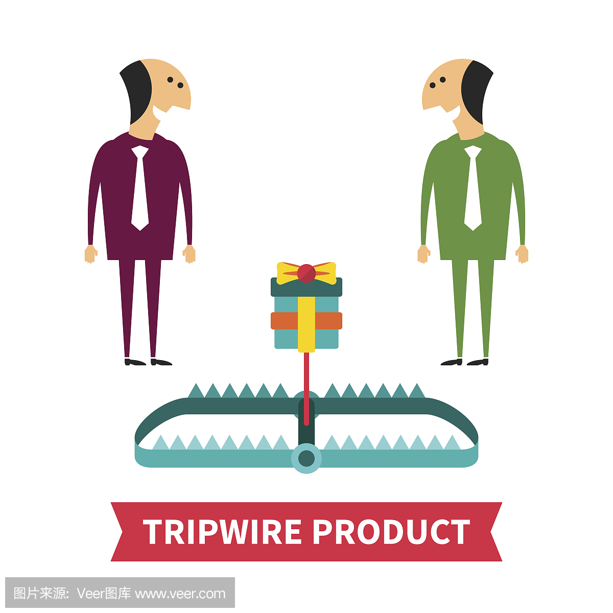 Tripwire产品矢量概念在平面风格