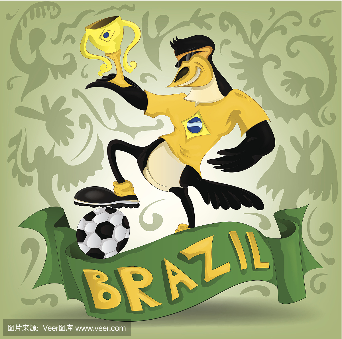 巴西足球鸟角色