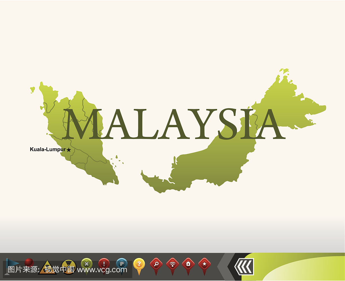 马来西亚地图与导航图标