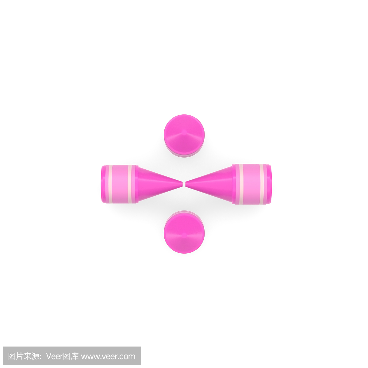 粉红色的蜡蜡笔数学运算符号的分裂或obelus在