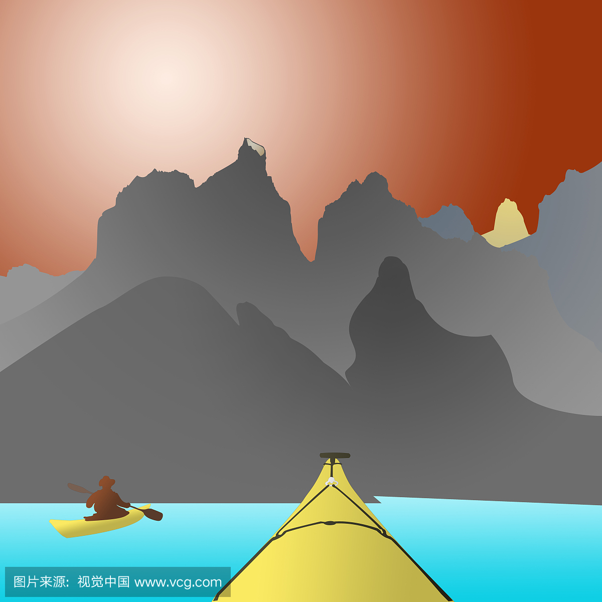 皮划艇在托雷斯德尔潘恩,巴塔哥尼亚