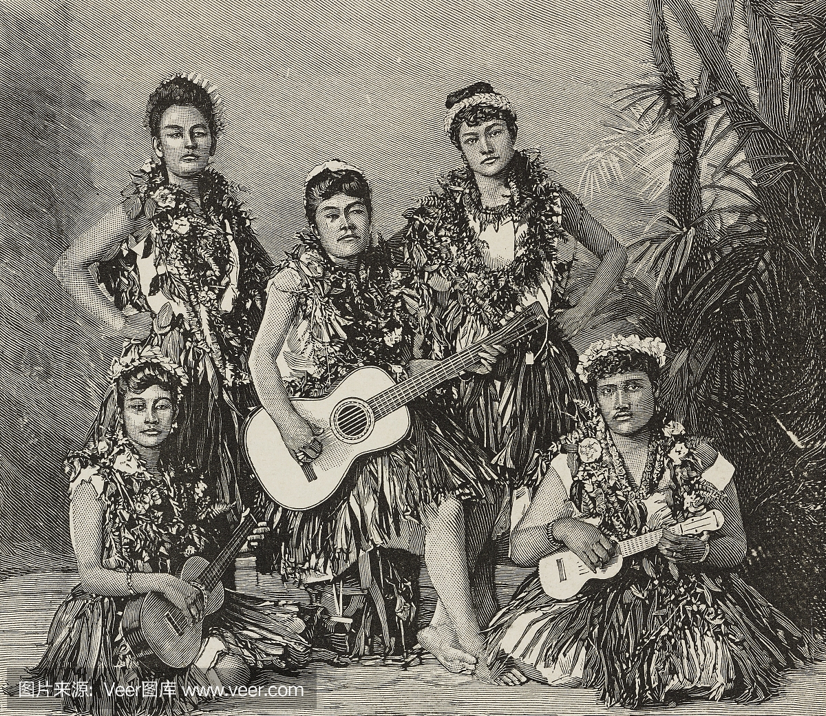 呼啦舞者,夏威夷,插图来自插图,编号2608,1893