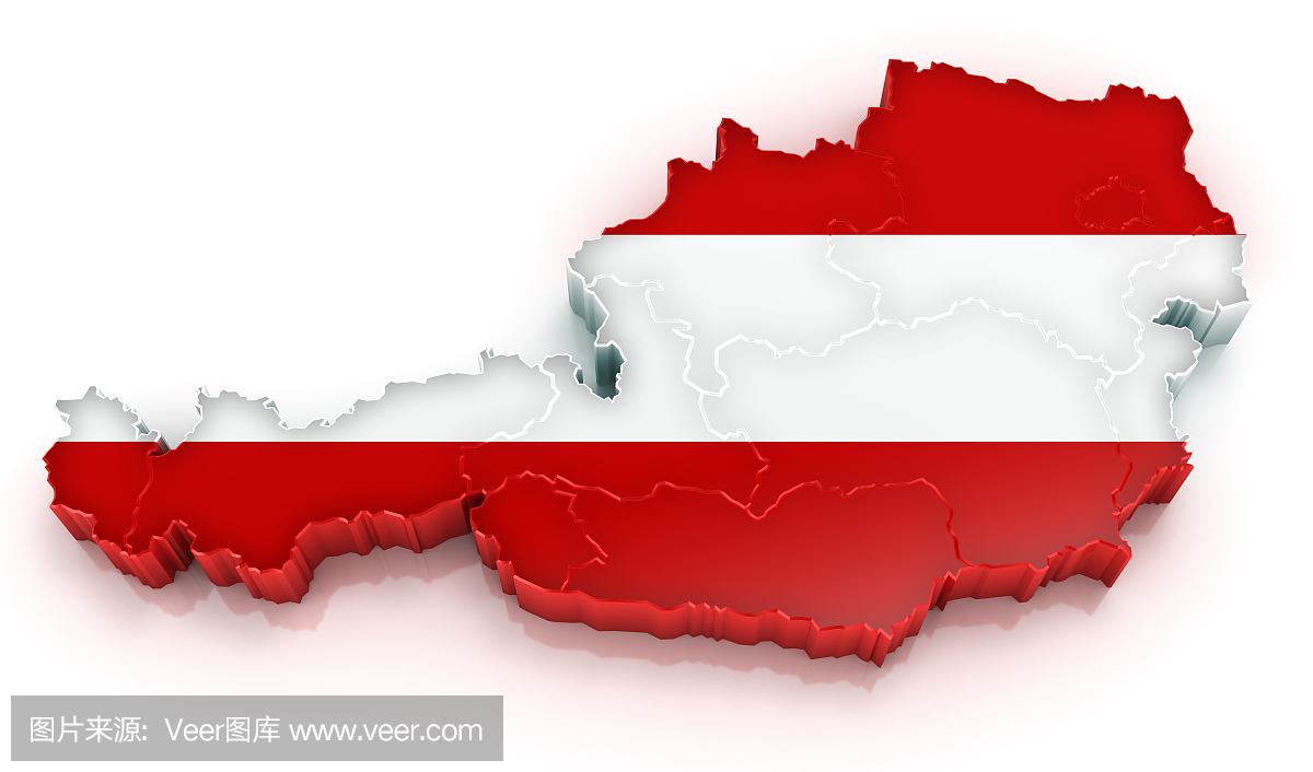 奥地利与国旗地图