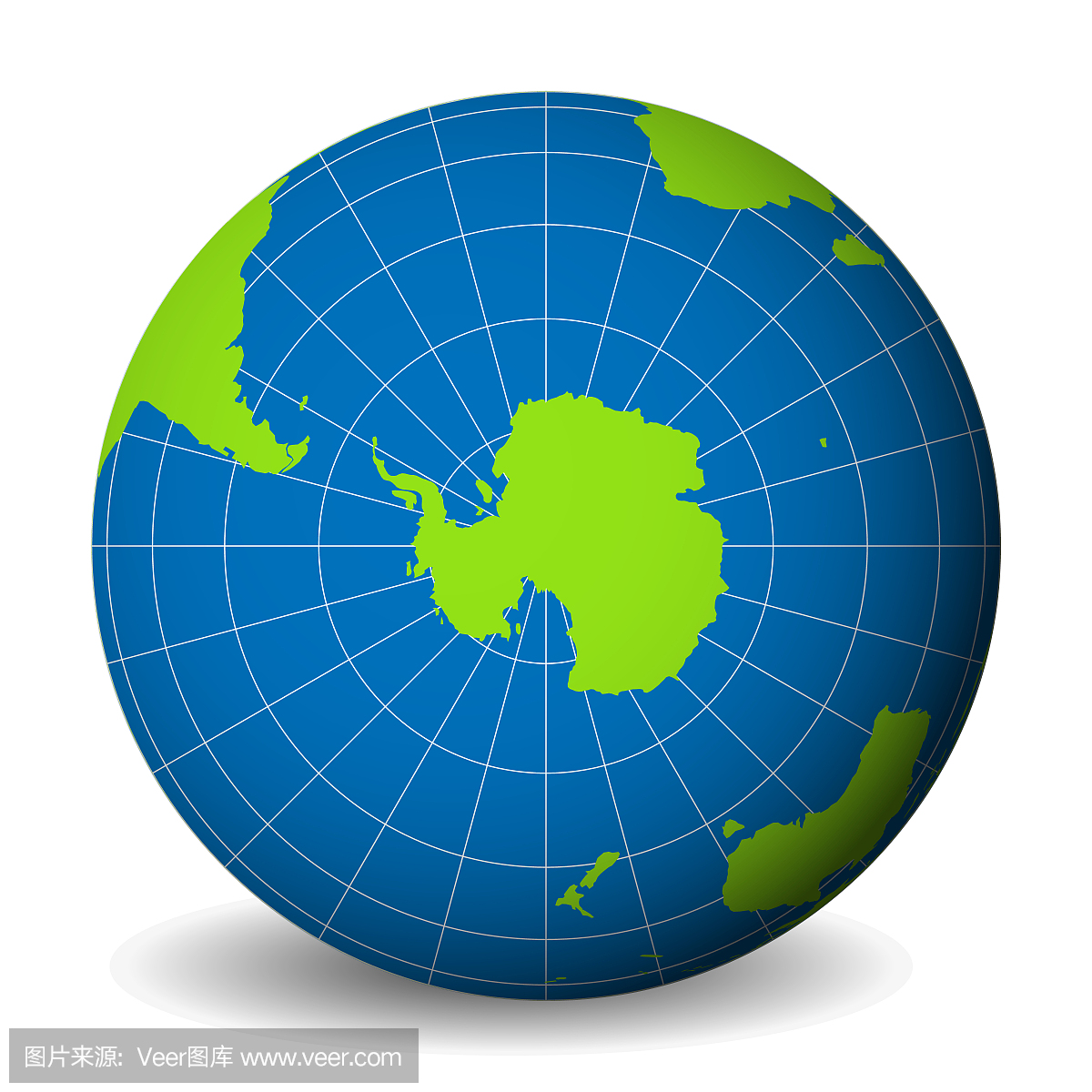 地球地球与绿色的世界地图和蓝色的海洋和海洋