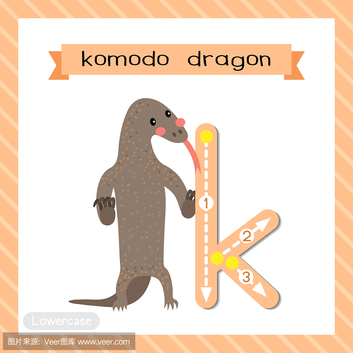 字典,英文字母K,绘画插图,蜥蜴