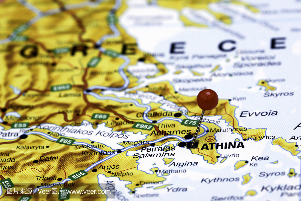 雅典固定在欧洲地图上