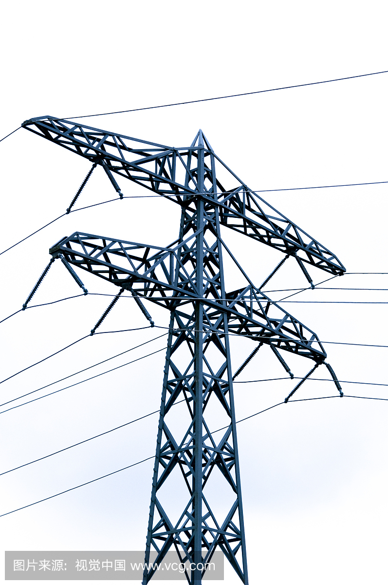 白色背景,变电所,极简构图,输电塔