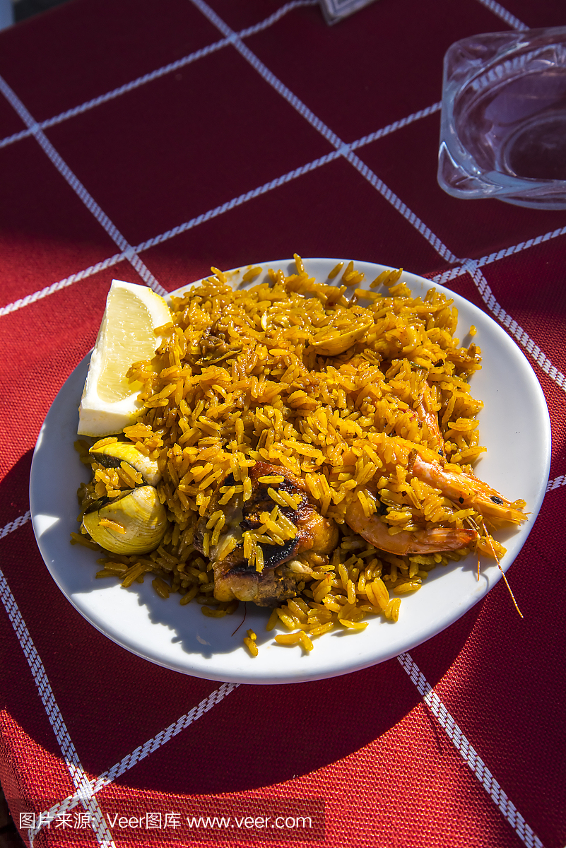 烹调,西班牙海鲜饭,垂直画幅,米