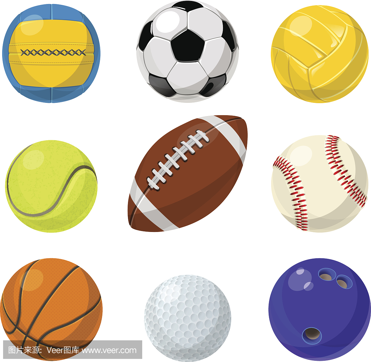 Sportequipment.Differentballsincartoonstyle举重夺冠视频图片
