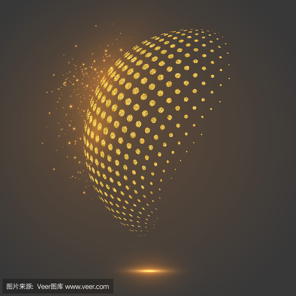 闪光抽象全球虚线的球体。