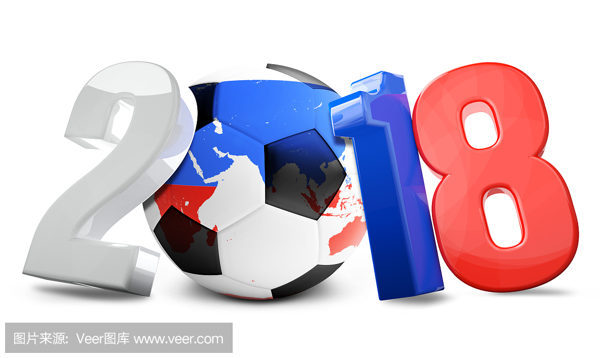 俄罗斯足球3D渲染。这个图像的元素由美国航