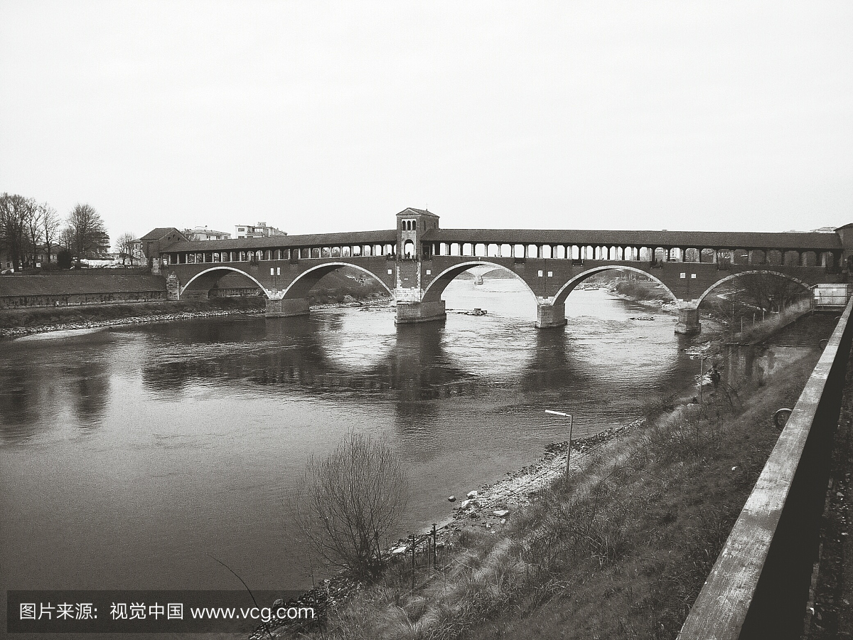 Ponte Coperto Bridge Over Ticino River Again