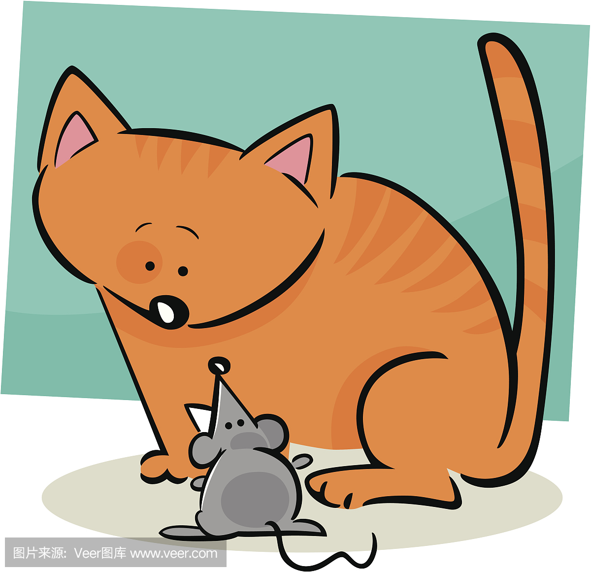 猫和老鼠的卡通涂鸦
