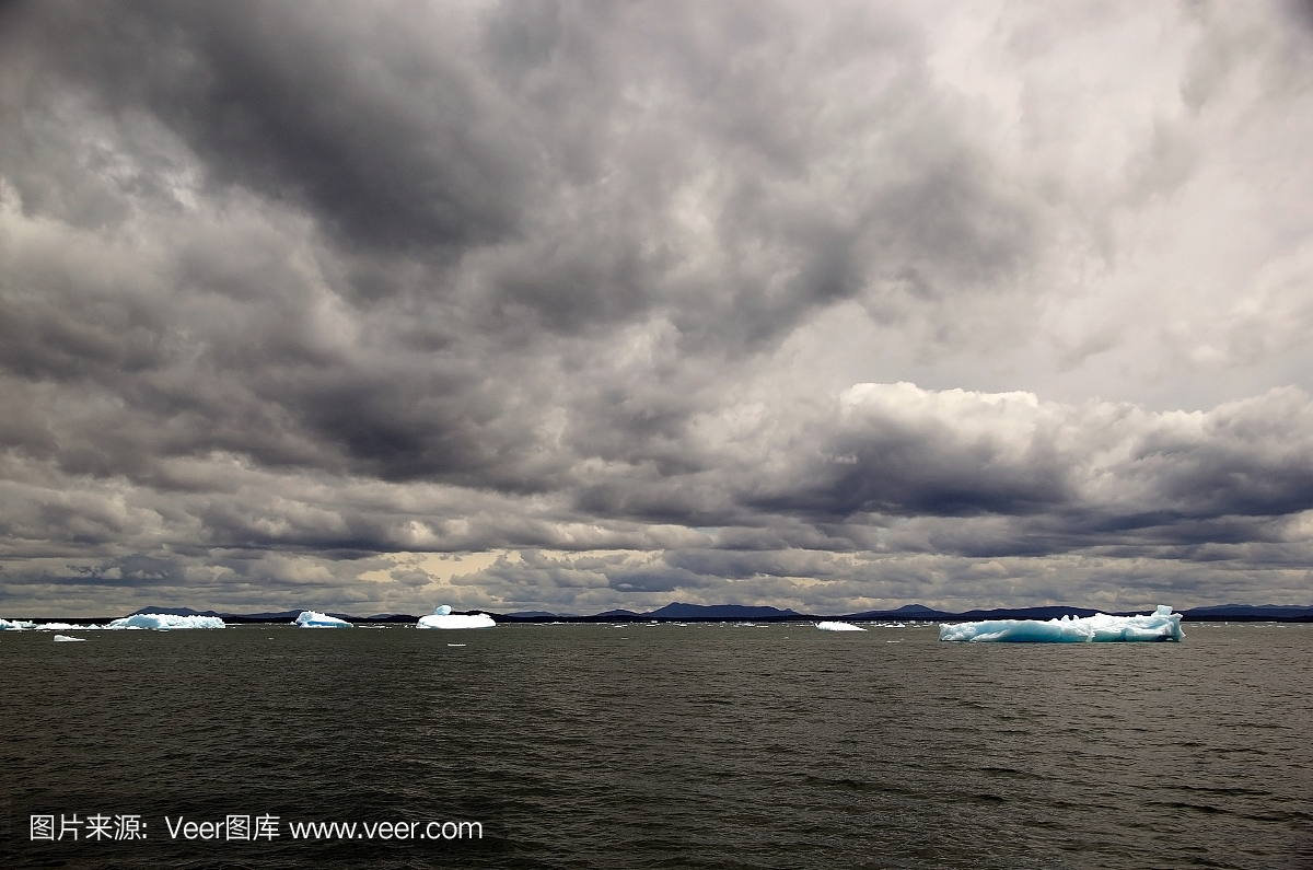 冰山在圣拉斐尔泻湖,巴塔哥尼亚,智利