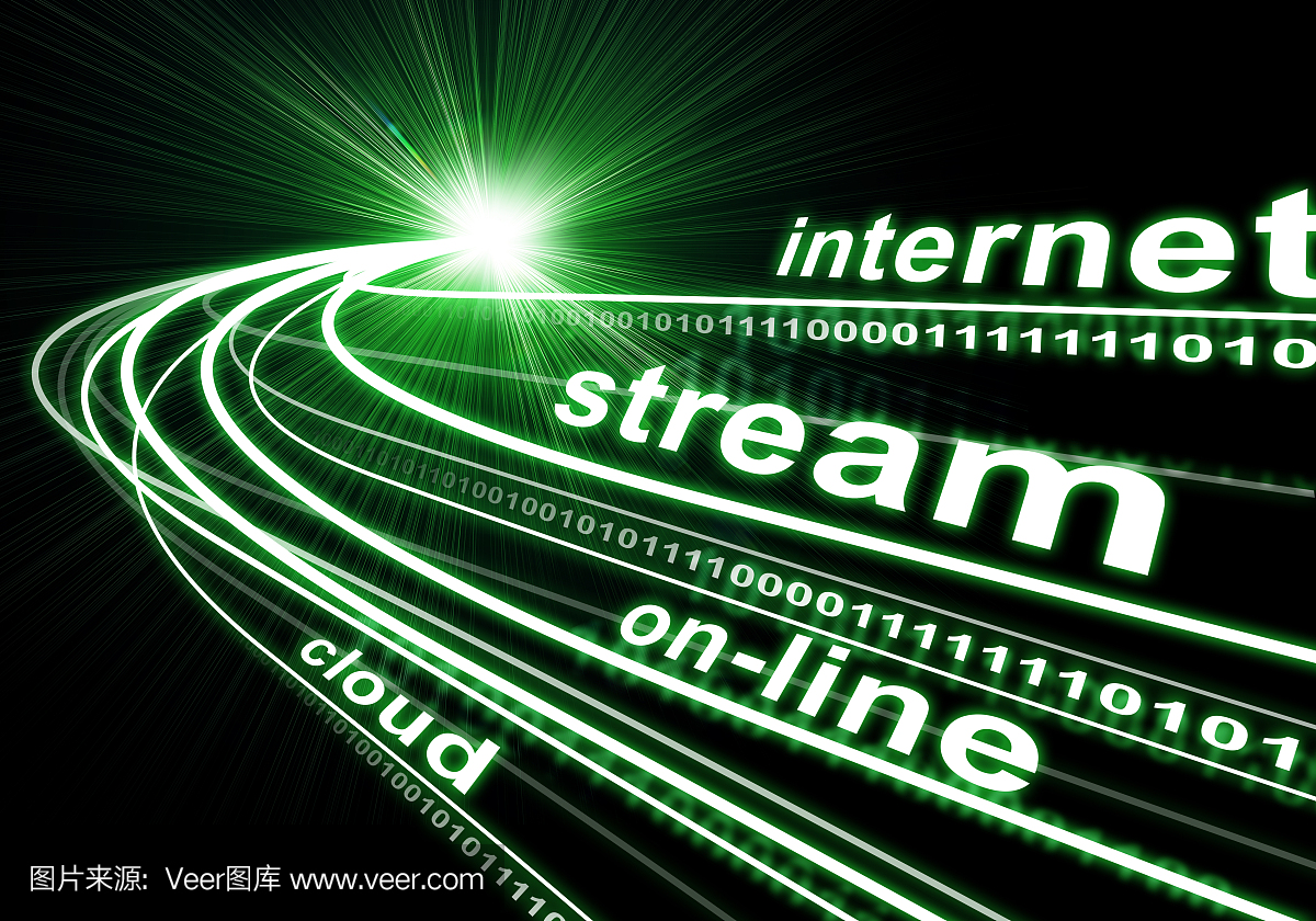 光束,数字和词语如互联网,